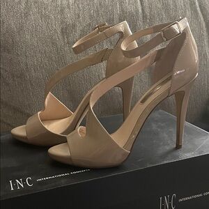 INC International Concepts Women's Nude Strappy Heels